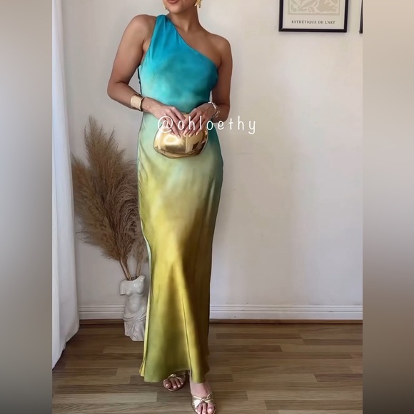Zara Dresses Zara Asymmetrical Satin Effect Tie Dye Dress Poshmark